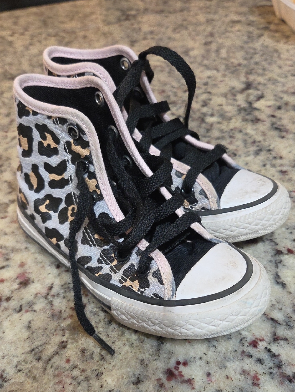 Custom Made, Converse- Kids High-Top Leopard Print Sneakers